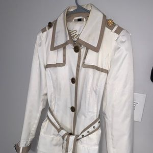 Guess brand white rain jacket.